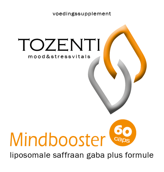 Mindbooster saffraan formule Tozenti (liposomaal) met saffraan, Affron, gaba, vitamine B complex, lecithine, L-theanine en magnesium bisglycinaat